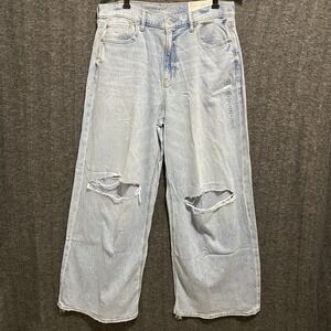 American Eagle Jeans Womens 12 Dreamy Drape Super High Rise Baggy Wide Leg NWT